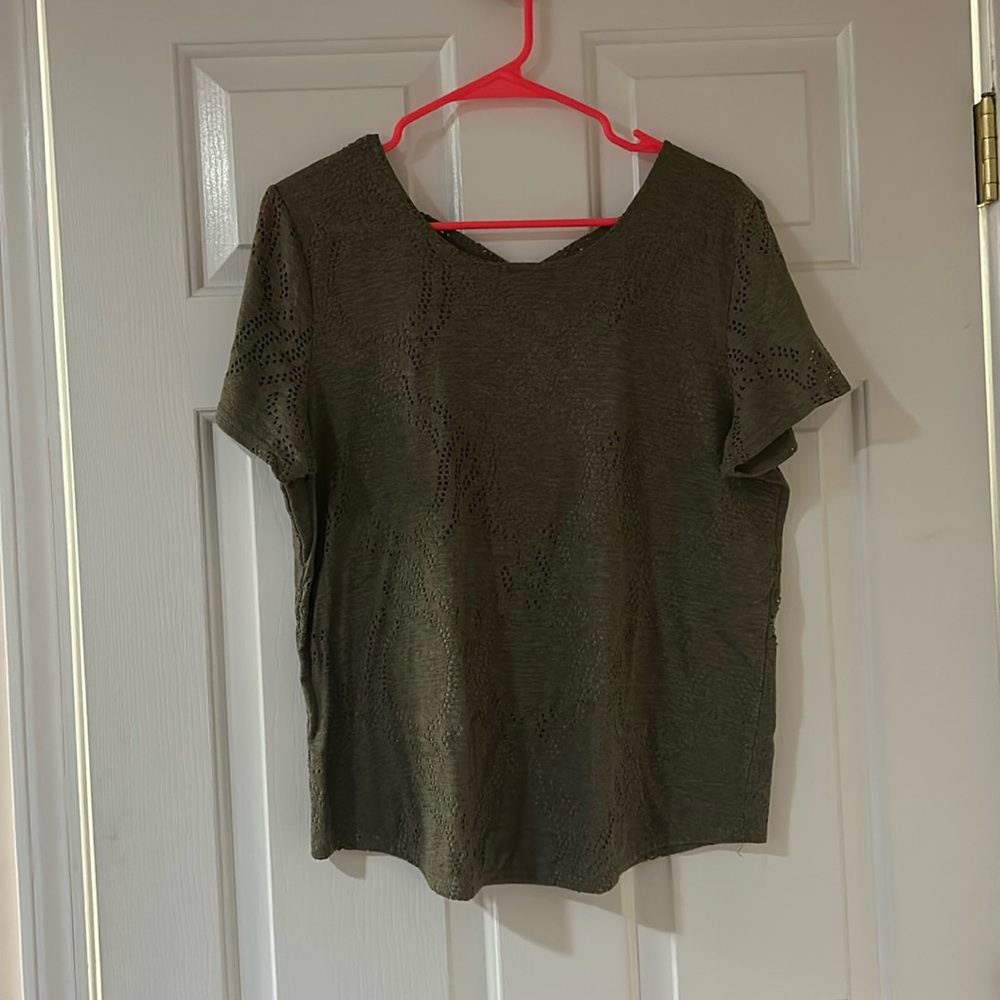 Jillian N Olive Green Tee